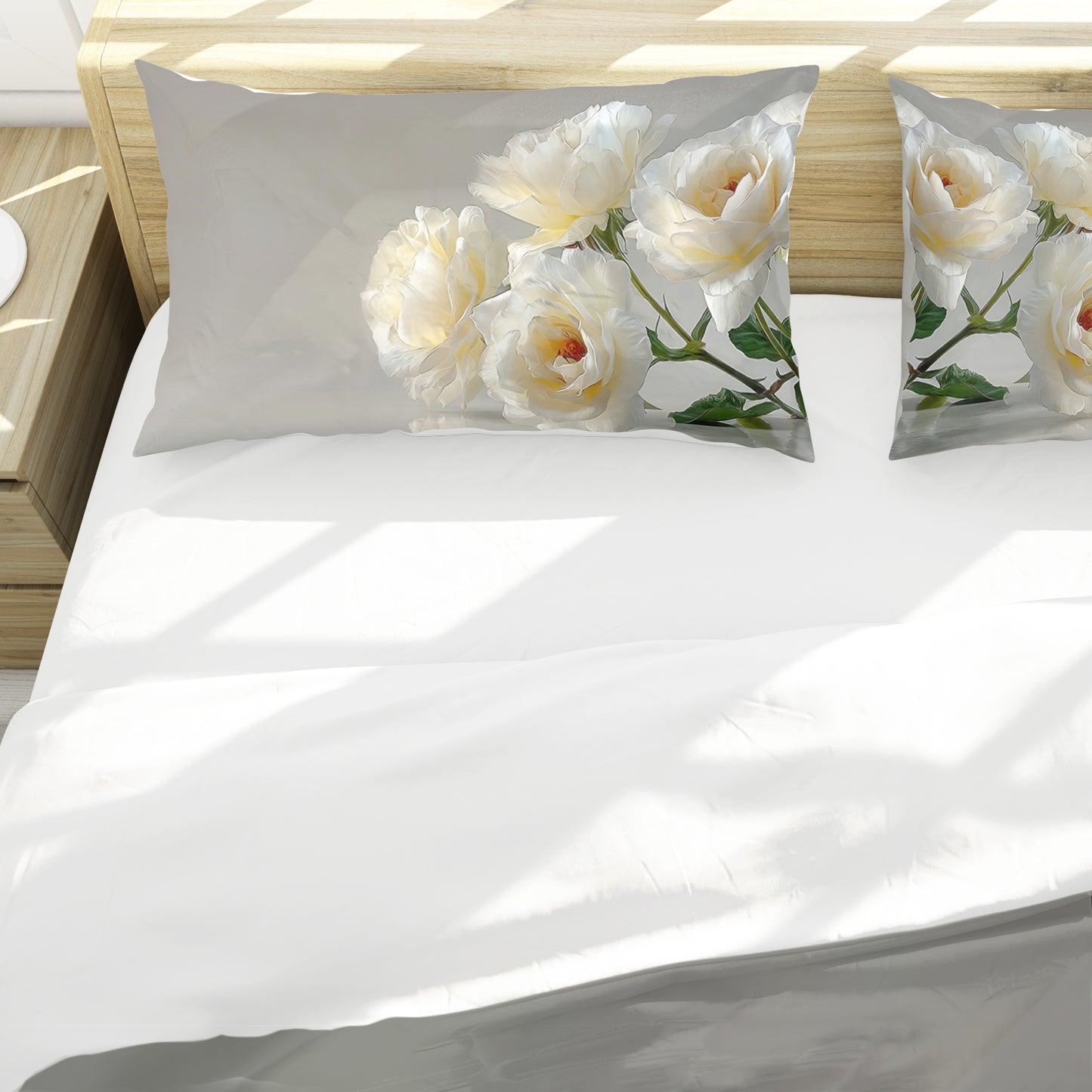 White Roses Duvet Cover Set
