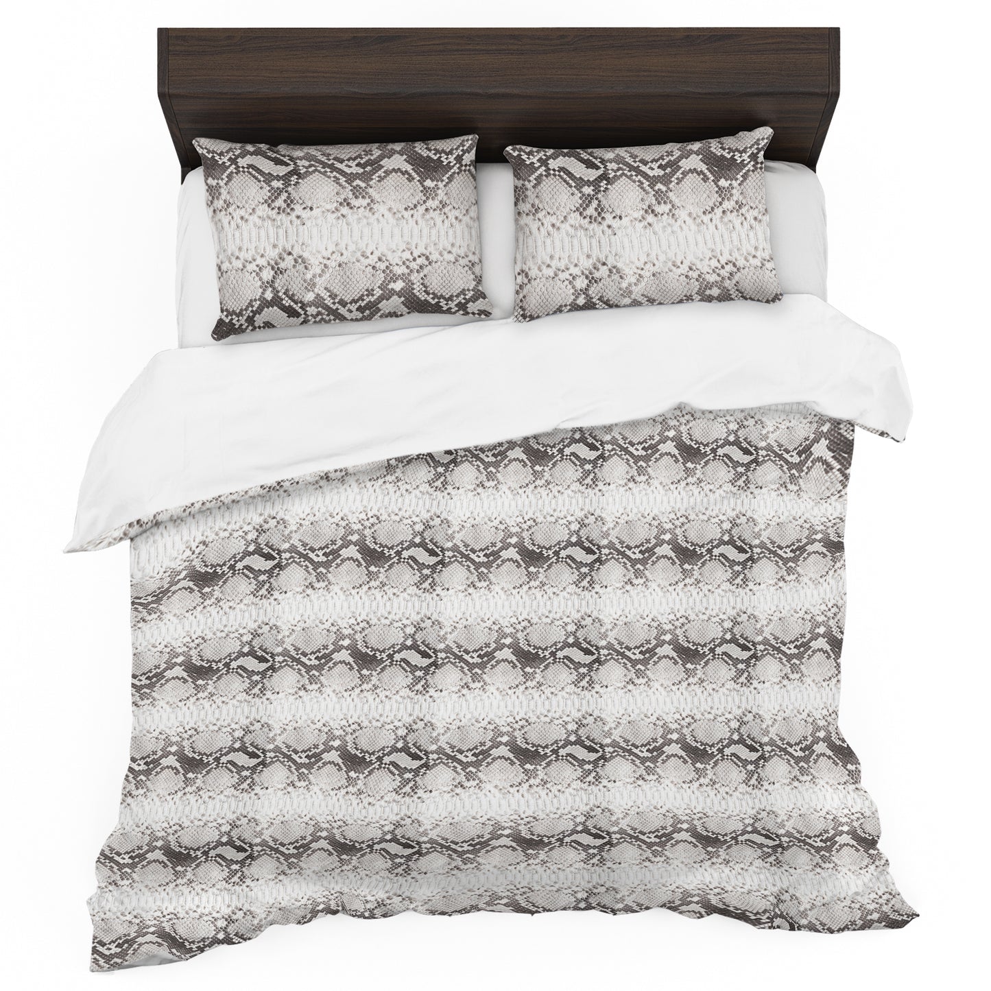 White Snake Skin Duvet Cover Set