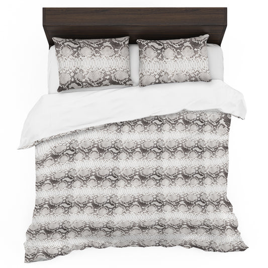 White Snake Skin Duvet Cover Set