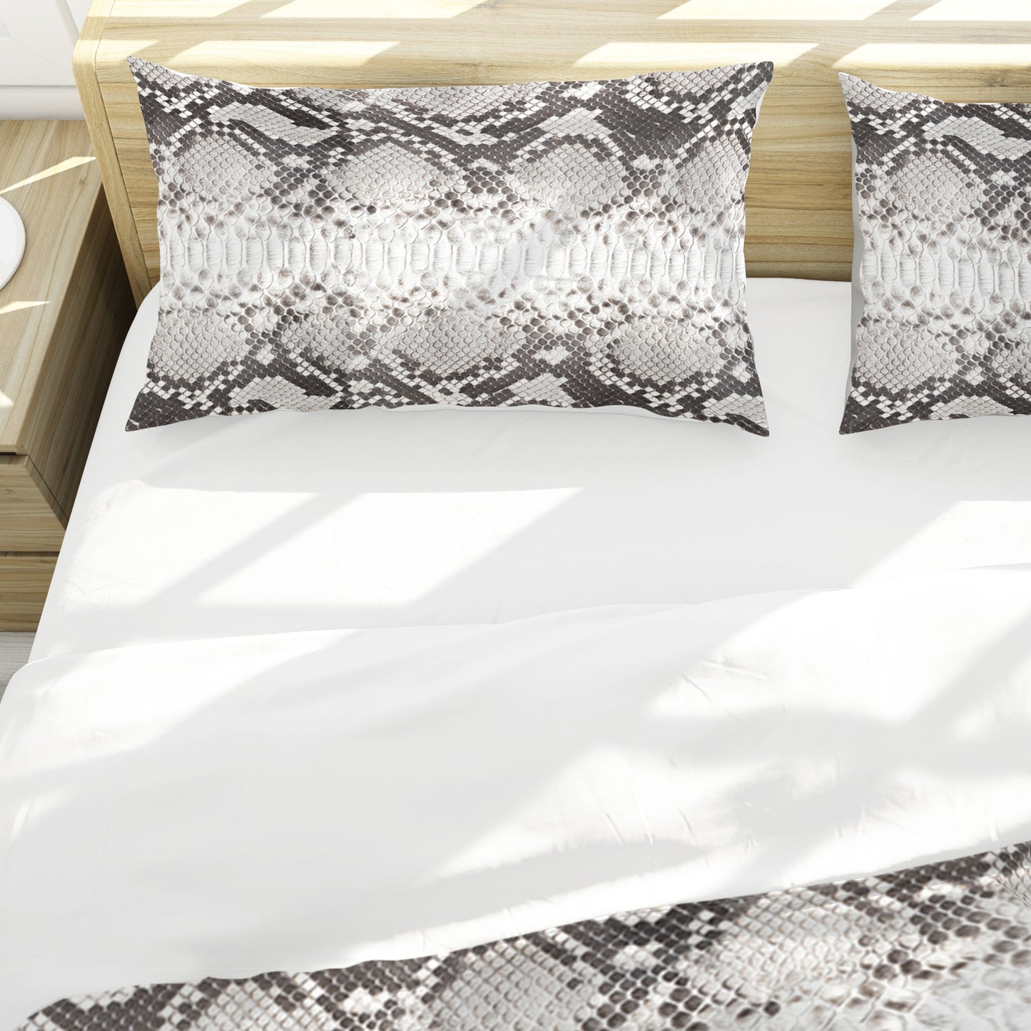 White Snake Skin Duvet Cover Set