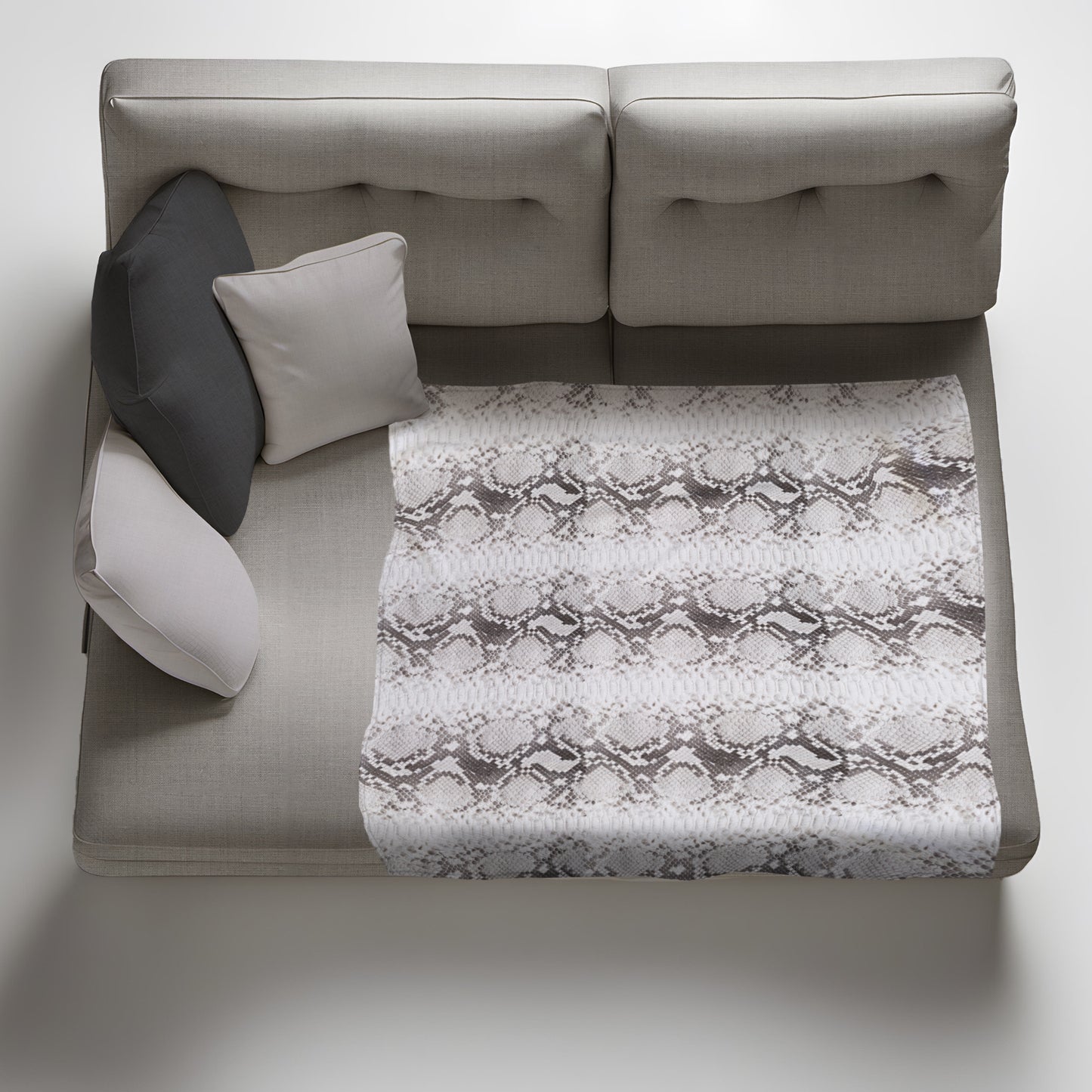 White Snake Skin Light Weight Fleece Blanket