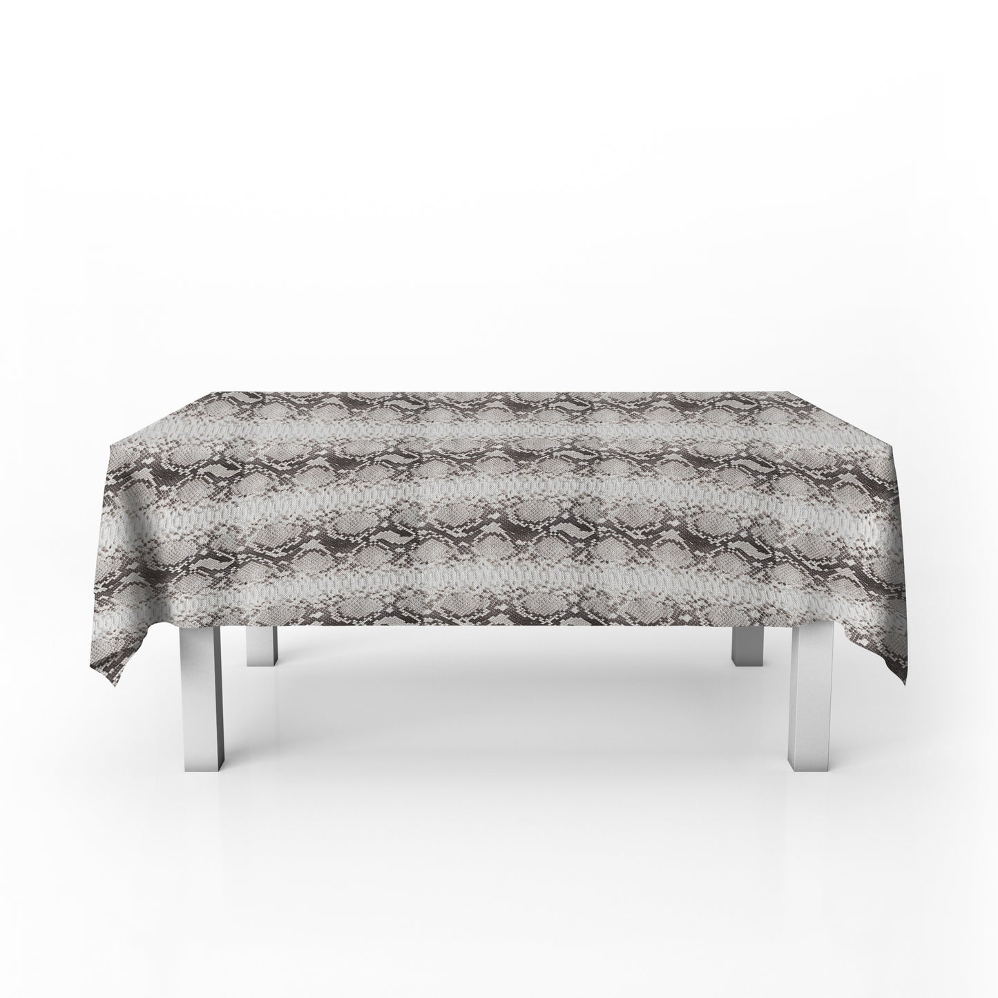 White Snake Skin Rectangle Tablecloth