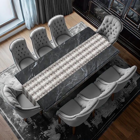 White Snake Skin Table Runner