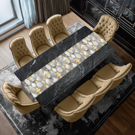 White Urn Table Runner