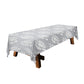 White Victorian Ornament on Grey 3m Rectangle Tablecloth