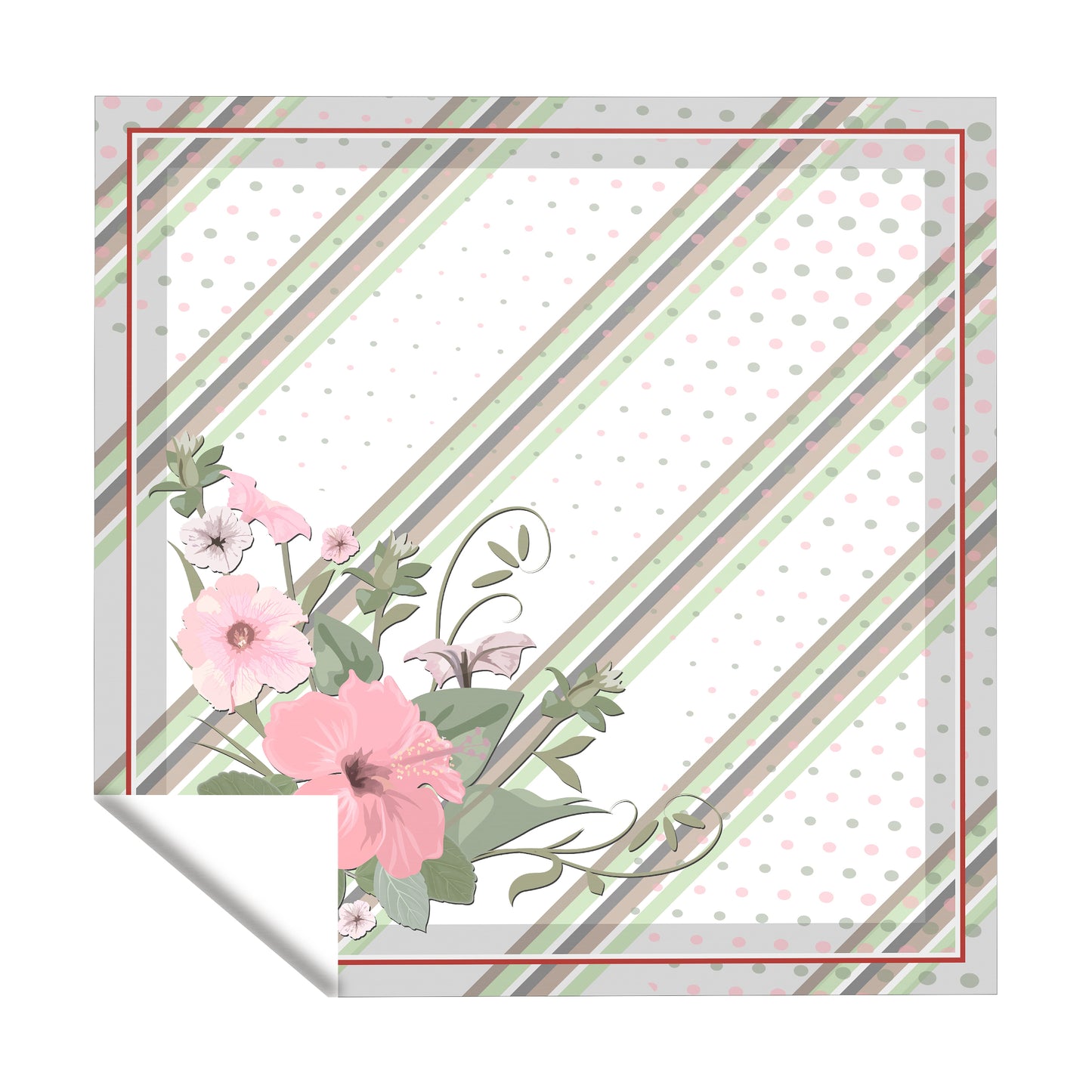 White and Grey Dotted Pattern Square Tablecloth