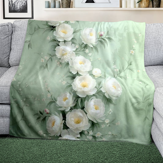 White and Pure Light Weight Fleece Blanket