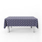 White circles on Deep Bluegrey Rectangle Tablecloth