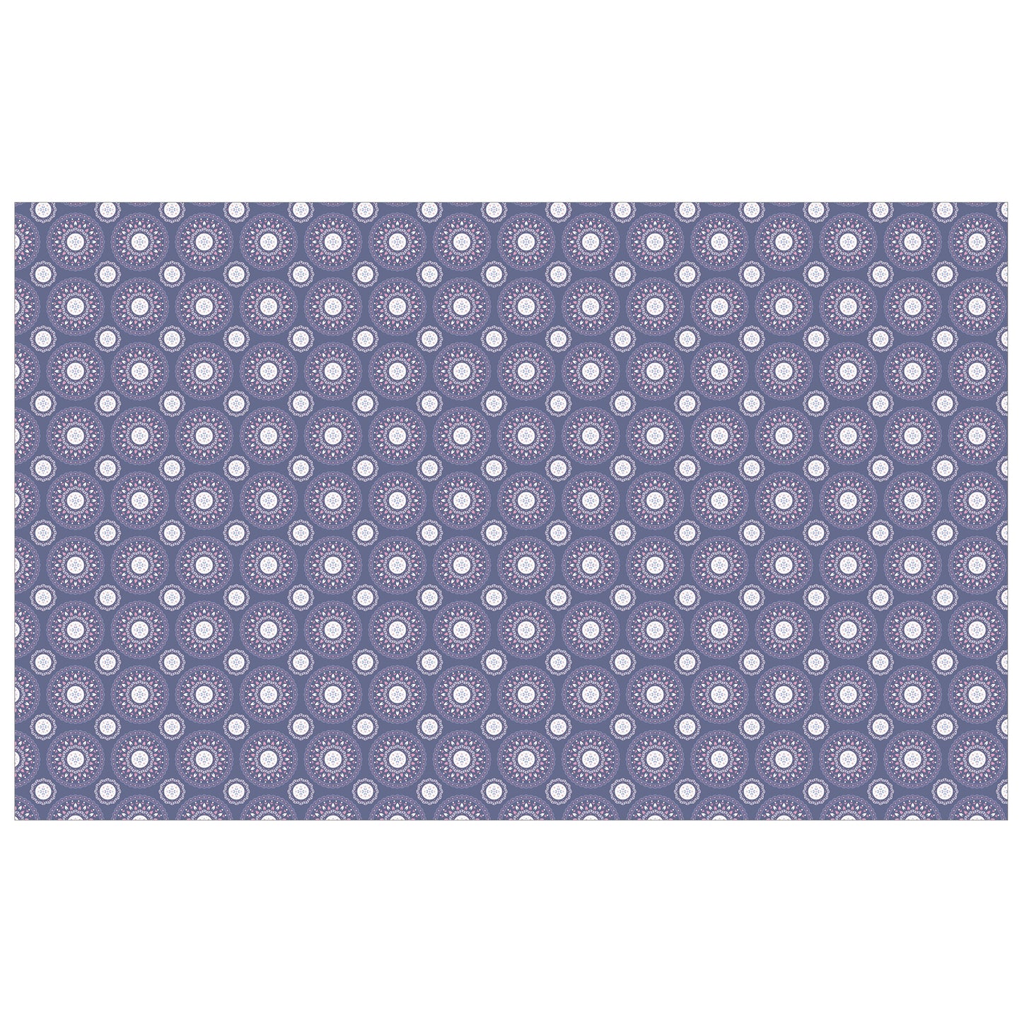White circles on Deep Bluegrey Rectangle Tablecloth
