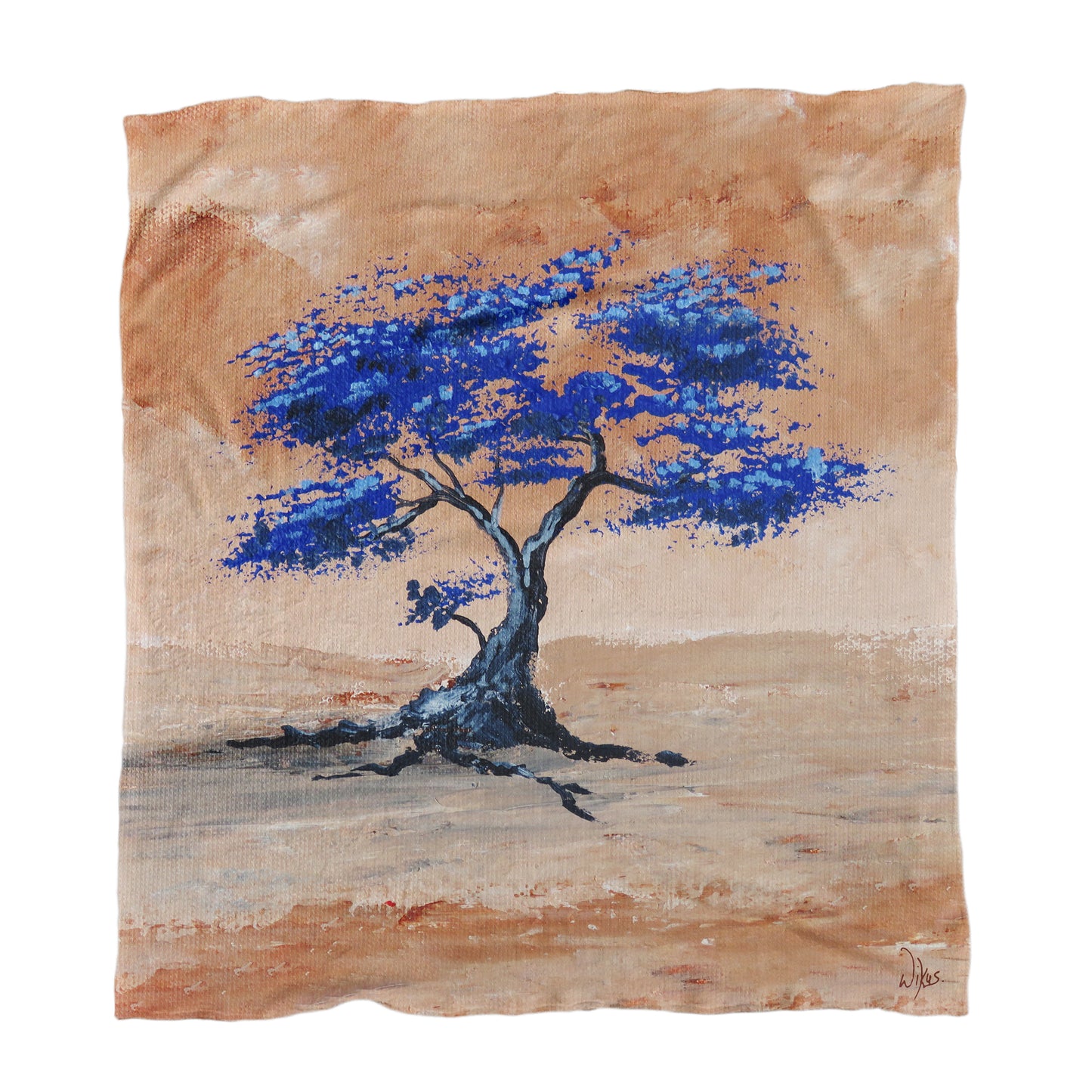 Blue Blossom Tree  Light Weight Fleece Blanket by Wikus Hattingh
