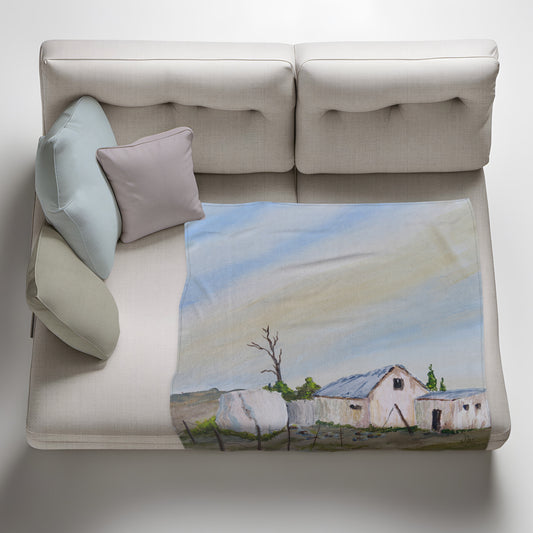 Drooge Kraal Light Weight Fleece Blanket by Wikus Hattingh