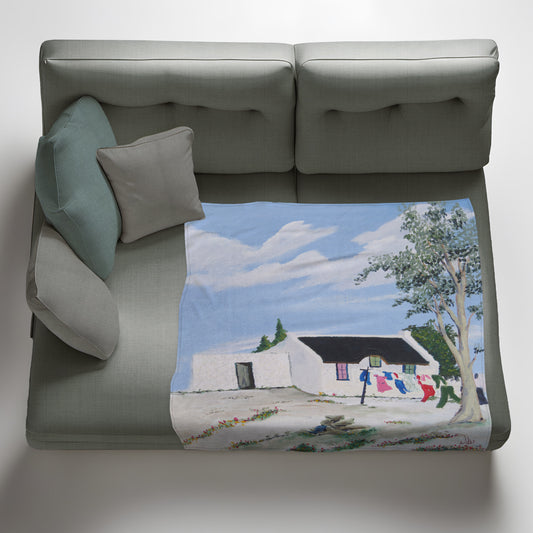 West Coast Washing Day Light Weight Fleece Blanket by Wikus Hattingh