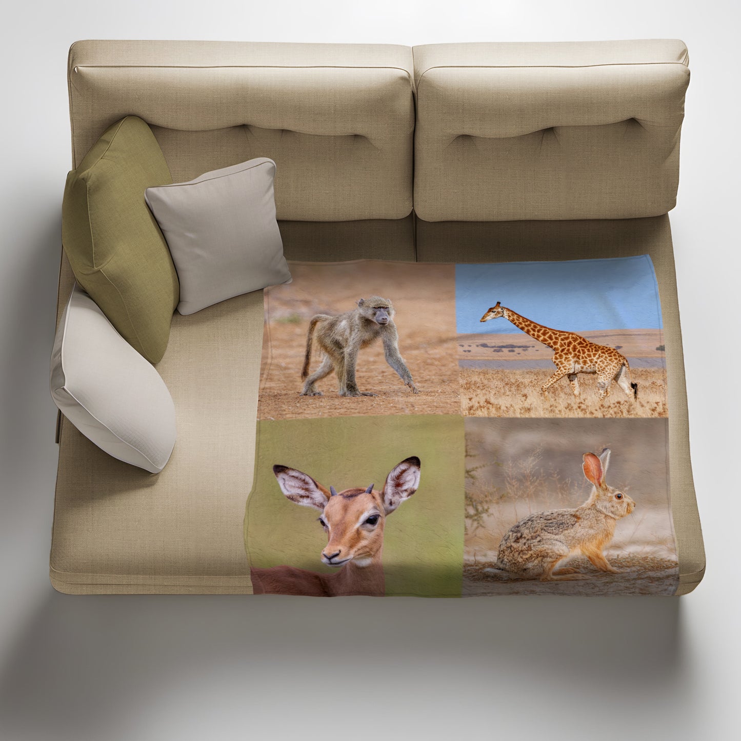 Wild Animals Light Weight Fleece Blanket by Fanie Heymans