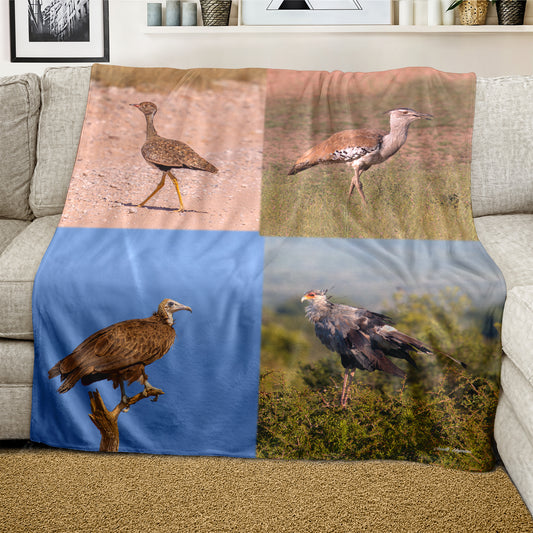 Wild Birds Light Weight Fleece Blanket by Annette Heymans