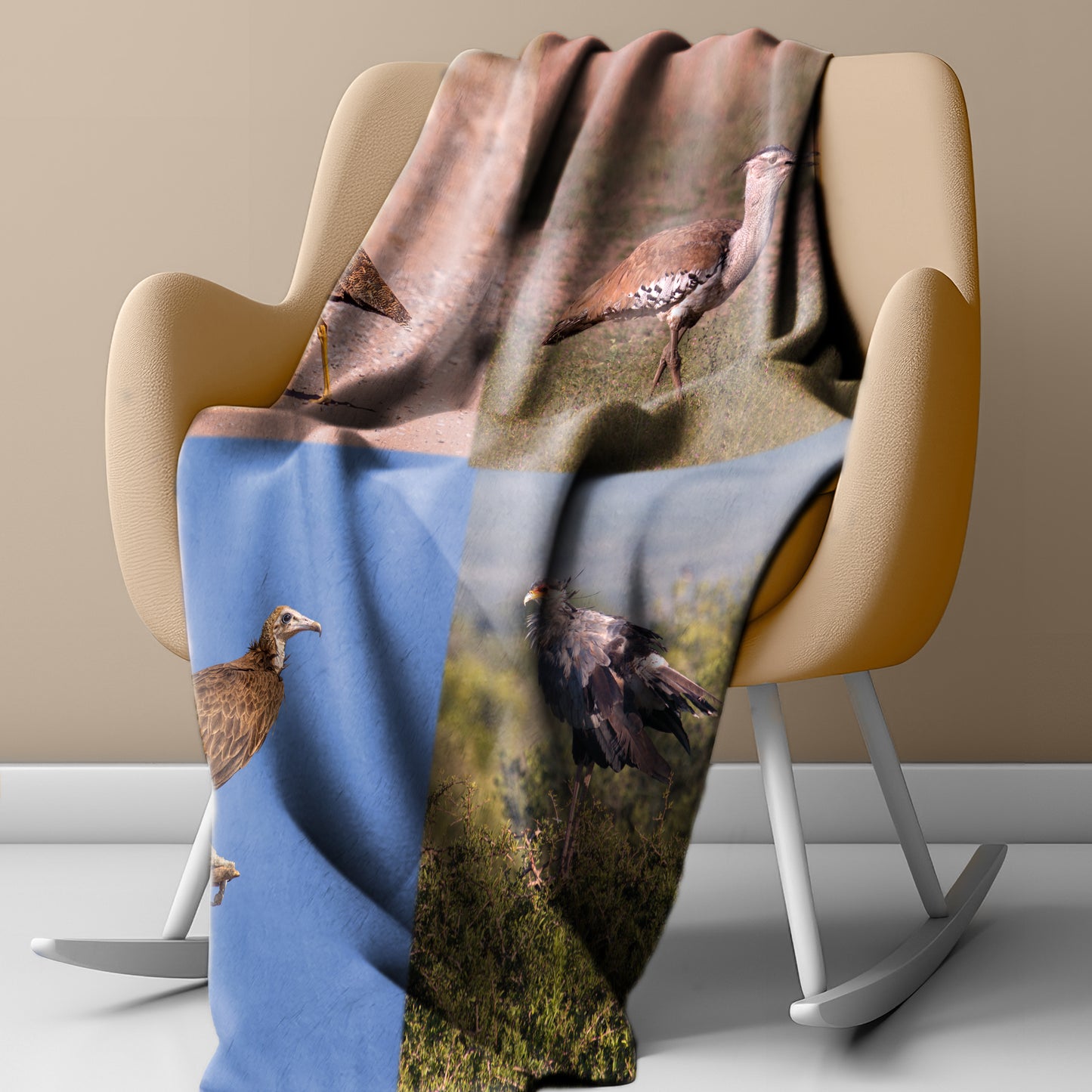 Wild Birds Light Weight Fleece Blanket by Annette Heymans