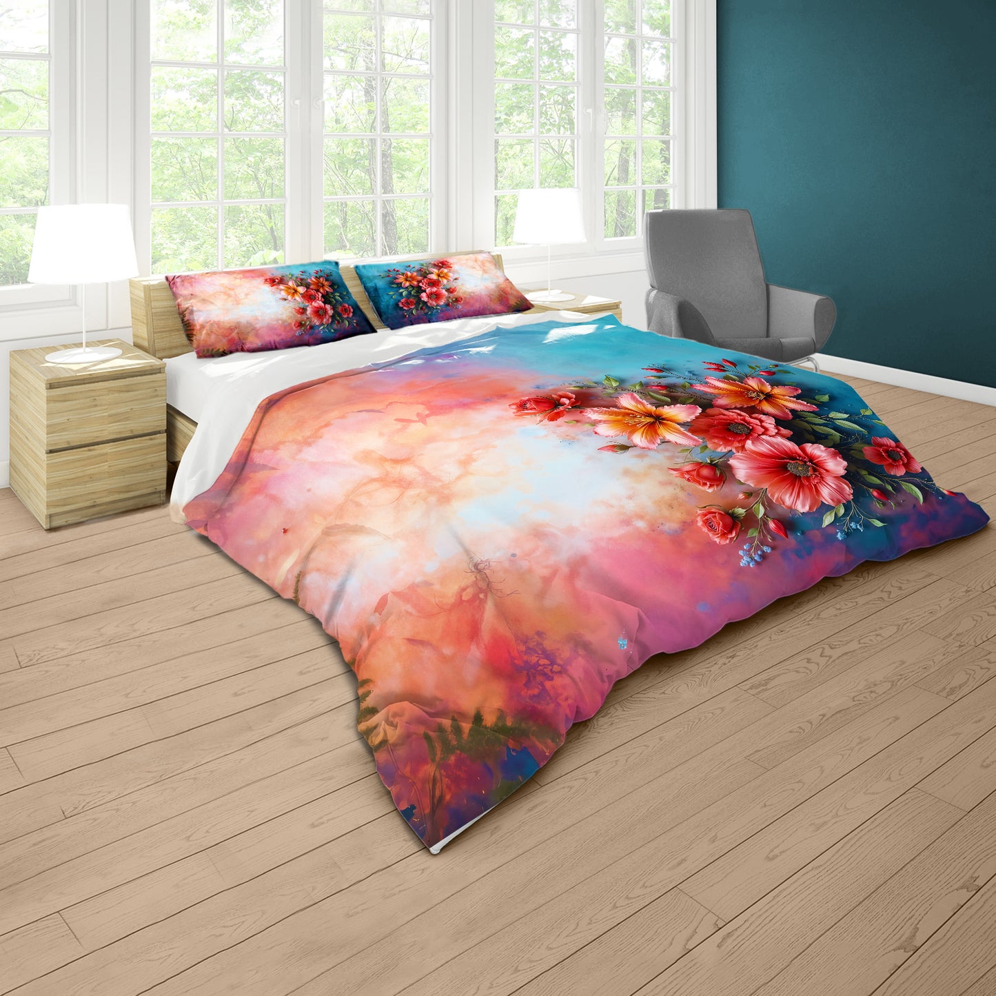Wild Ember Bloom Duvet Cover Set