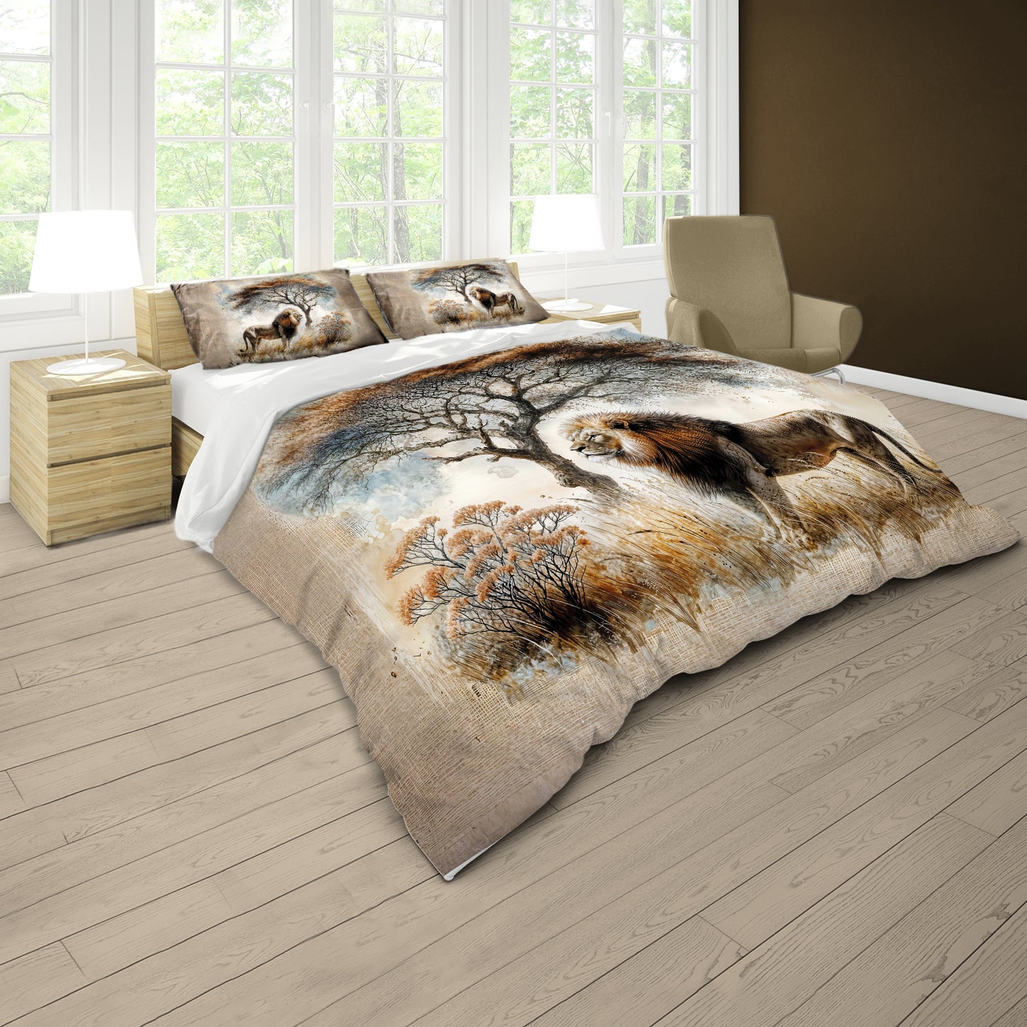 WildLife Lone Lion Duvet Cover Set