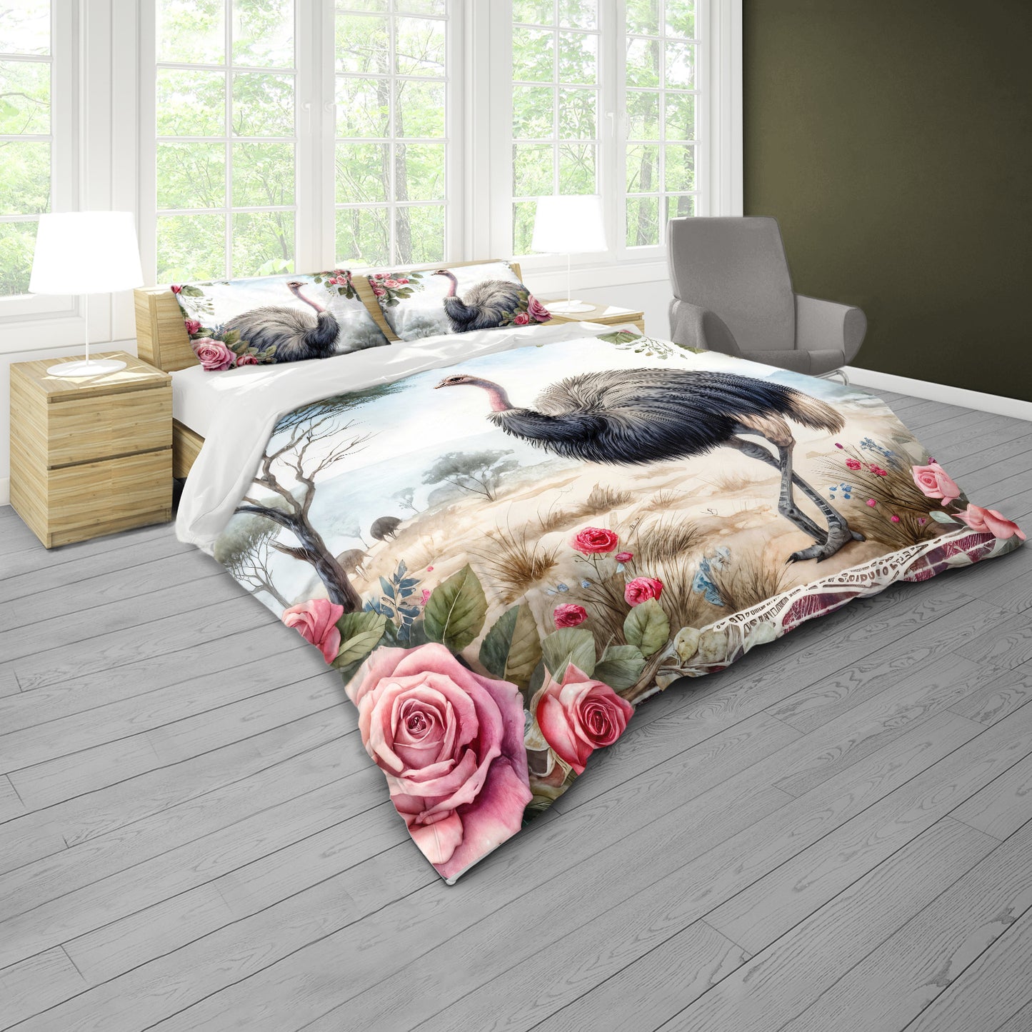 WildLife Ostrich Male Duvet Cover Set