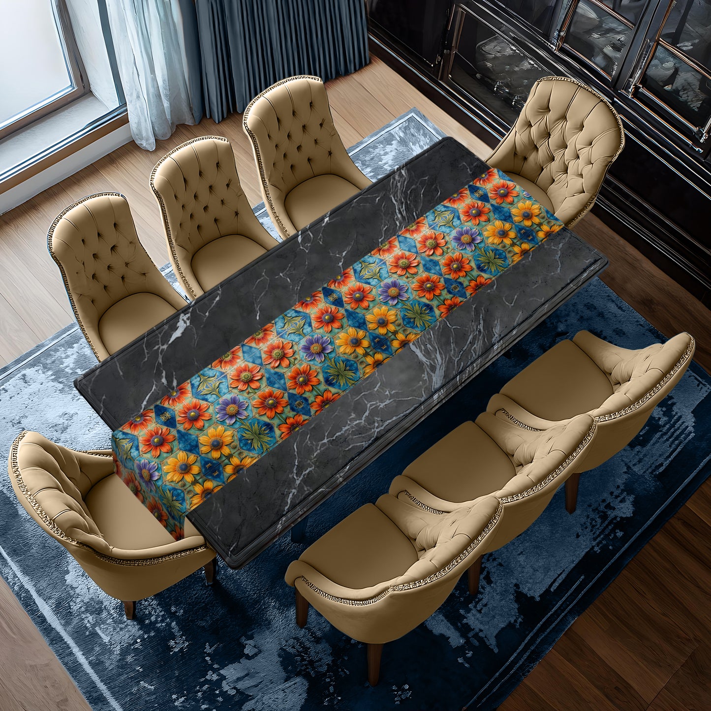 Wild Petal Pottery Table Runner
