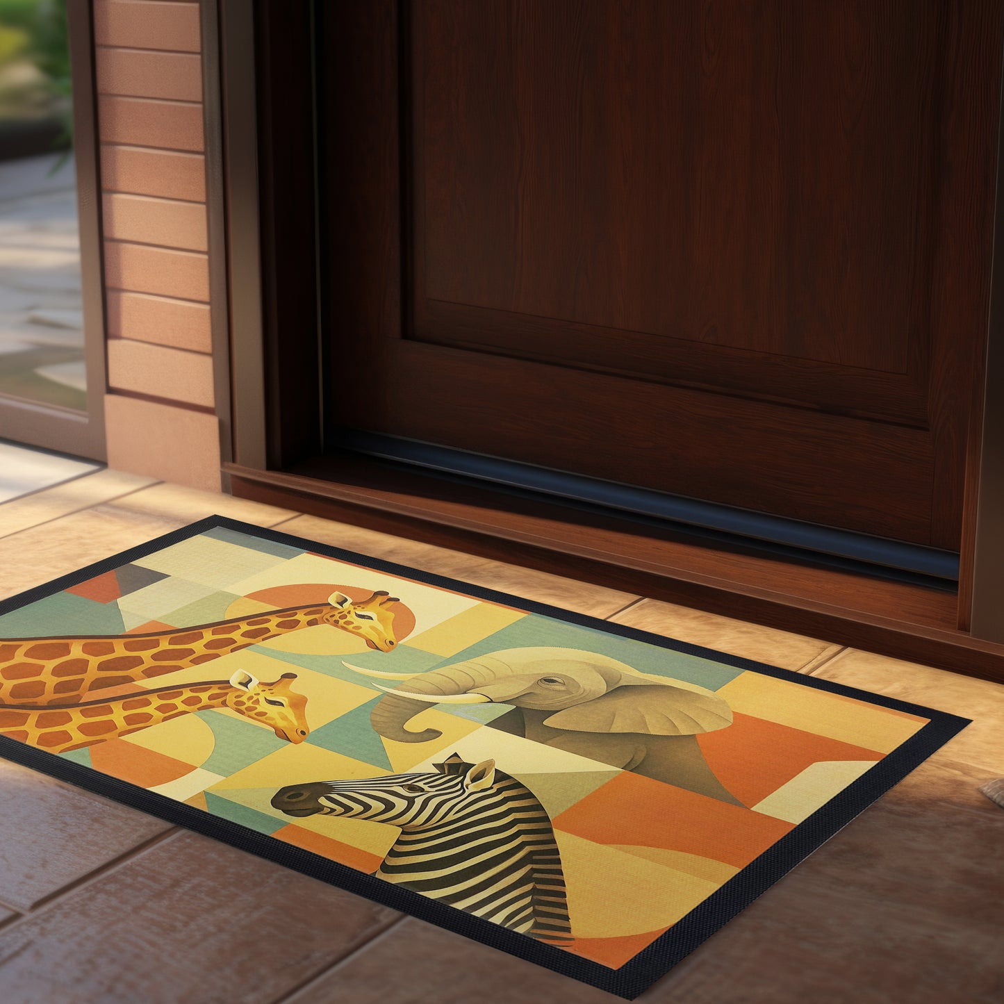 Wild Safari Collage Door Mat by Nathan Pieterse