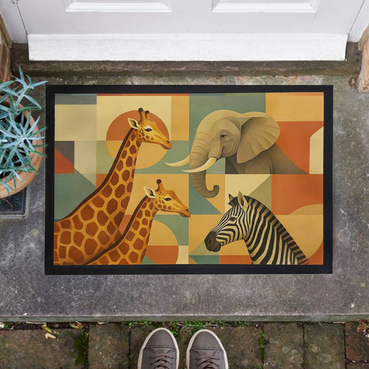 Wild Safari Collage Door Mat by Nathan Pieterse
