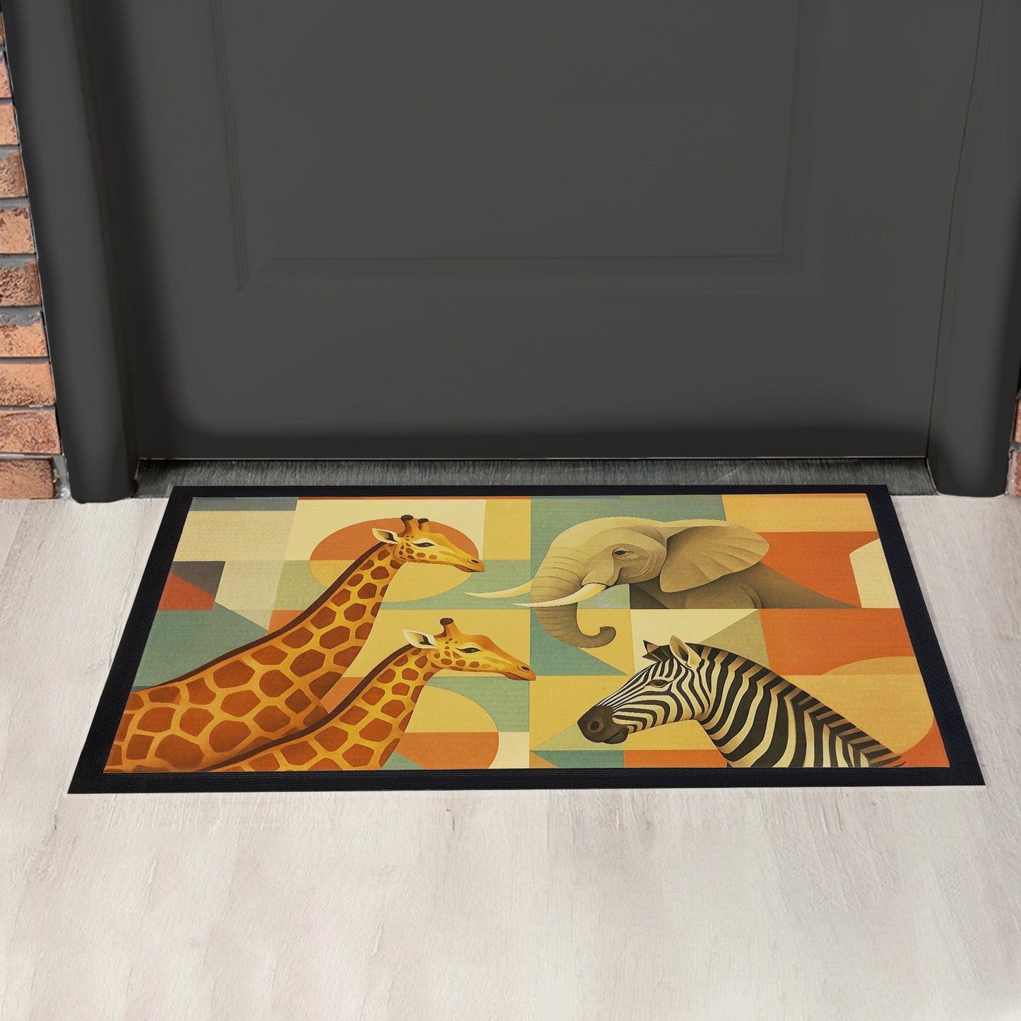 Wild Safari Collage Door Mat by Nathan Pieterse