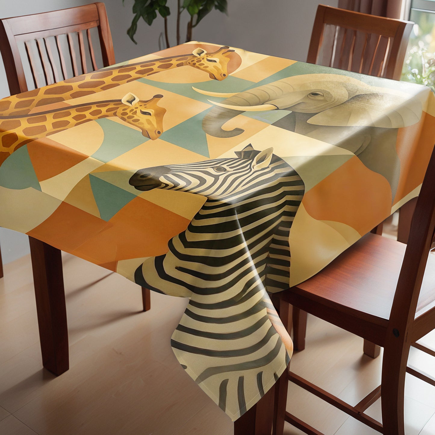 Wild Safari Collage Square Tablecloth by Nathan Pieterse