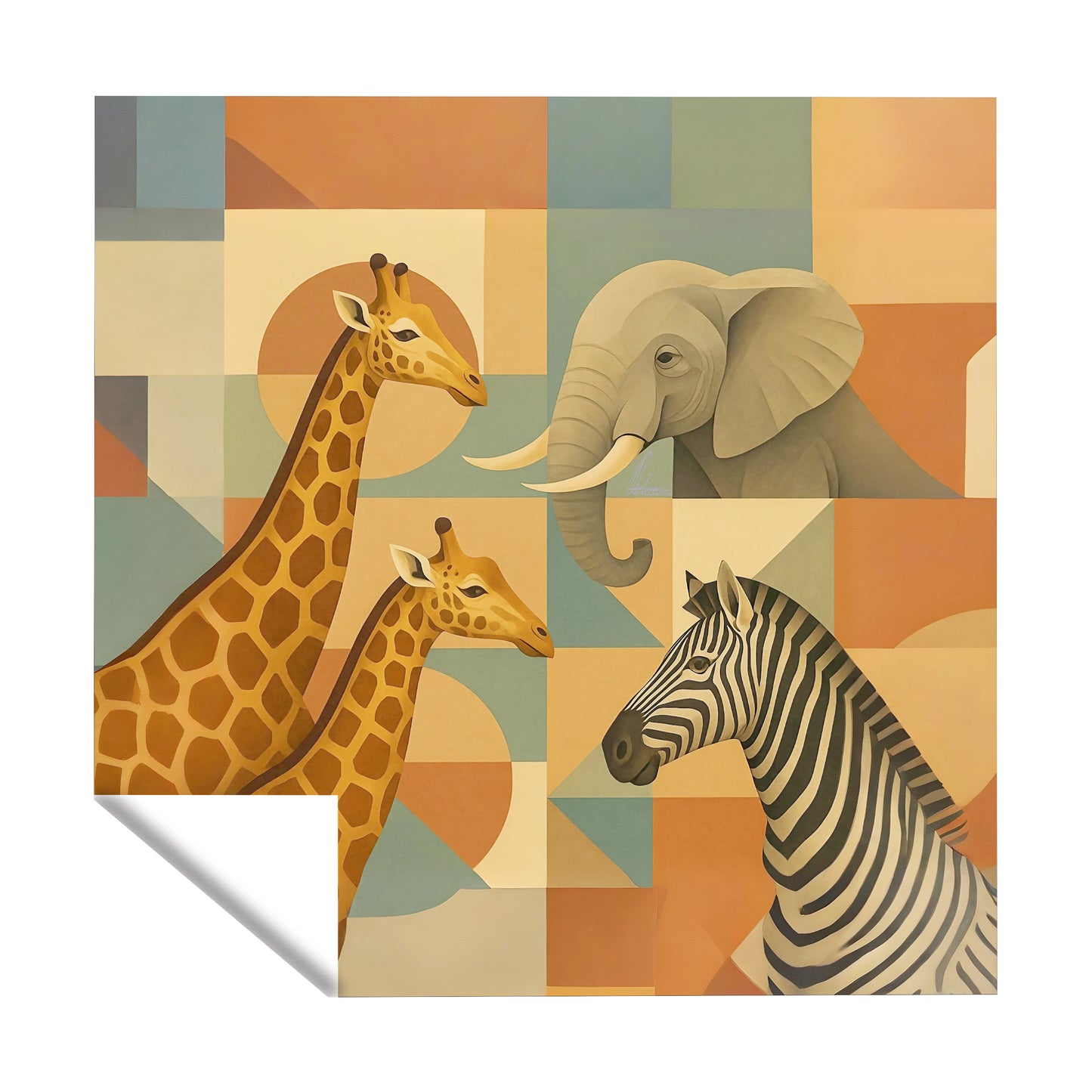 Wild Safari Collage Square Tablecloth by Nathan Pieterse