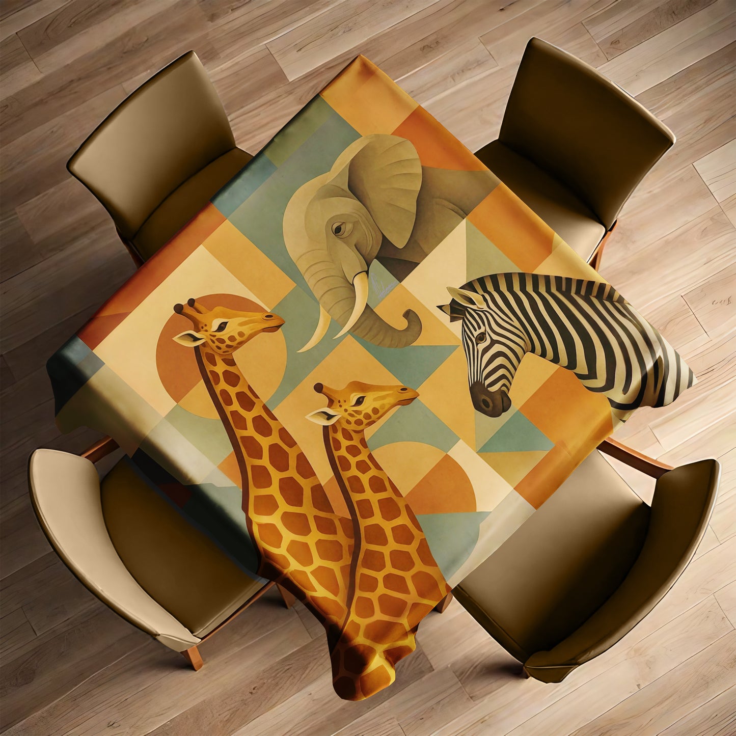 Wild Safari Collage Square Tablecloth by Nathan Pieterse
