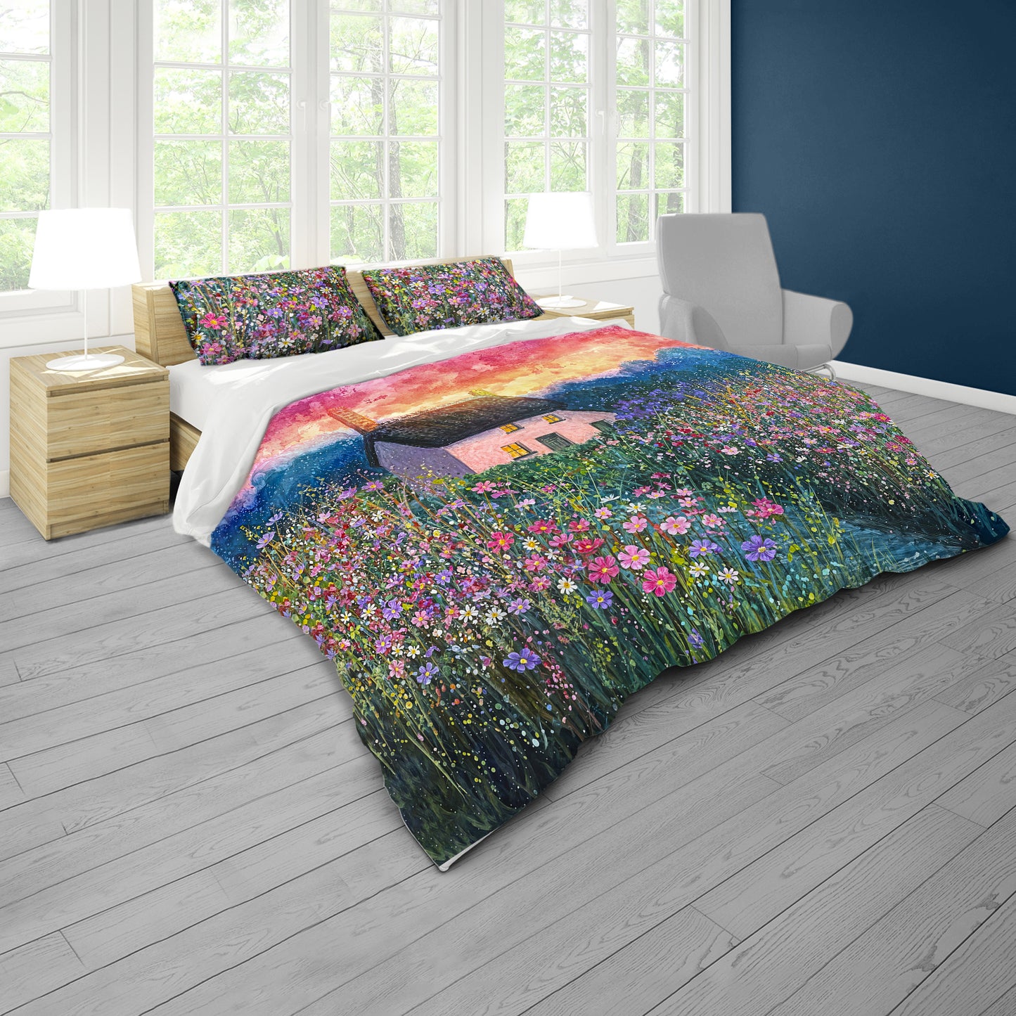 Wildflowers in the Last Light Duvet Cover Set