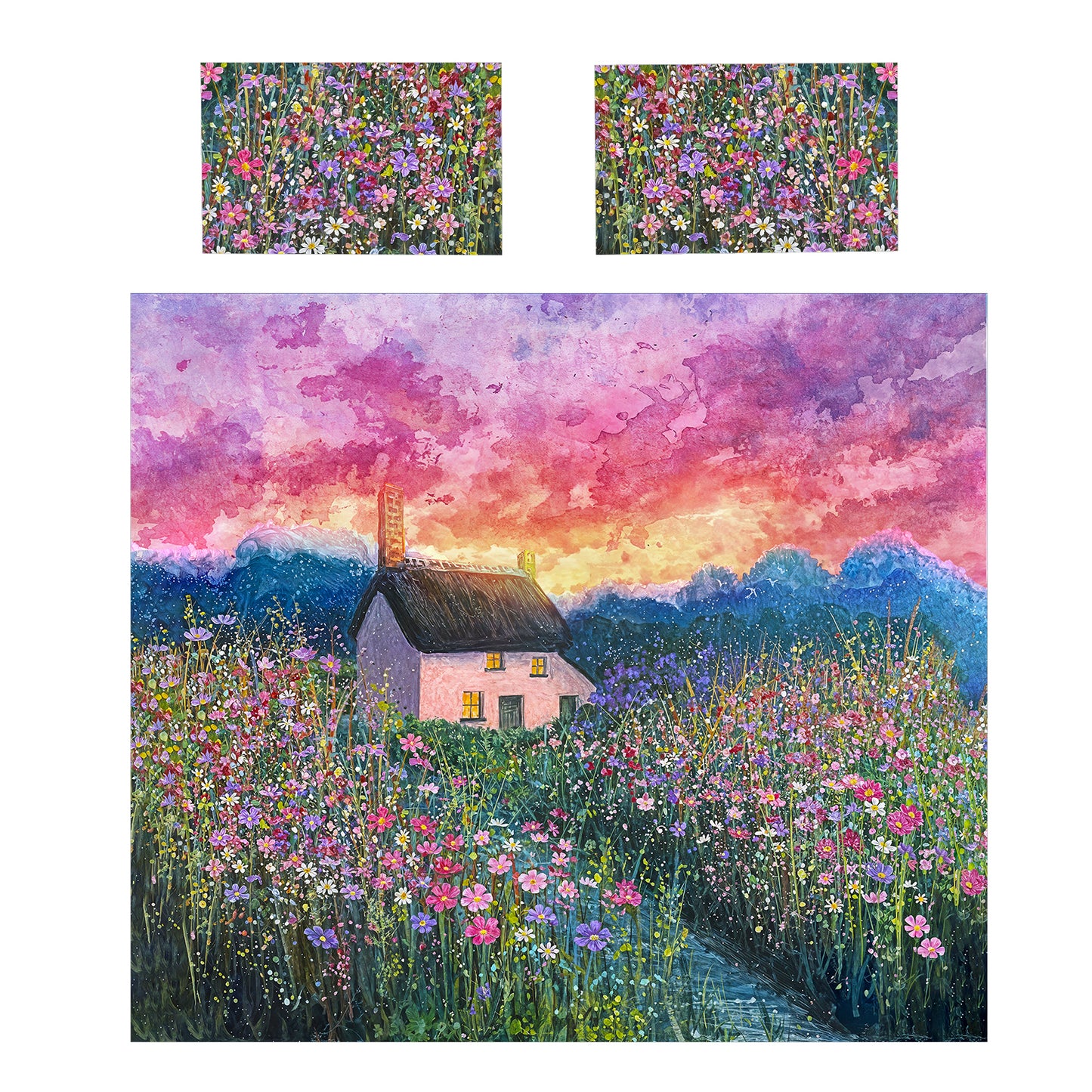 Wildflowers in the Last Light Duvet Cover Set