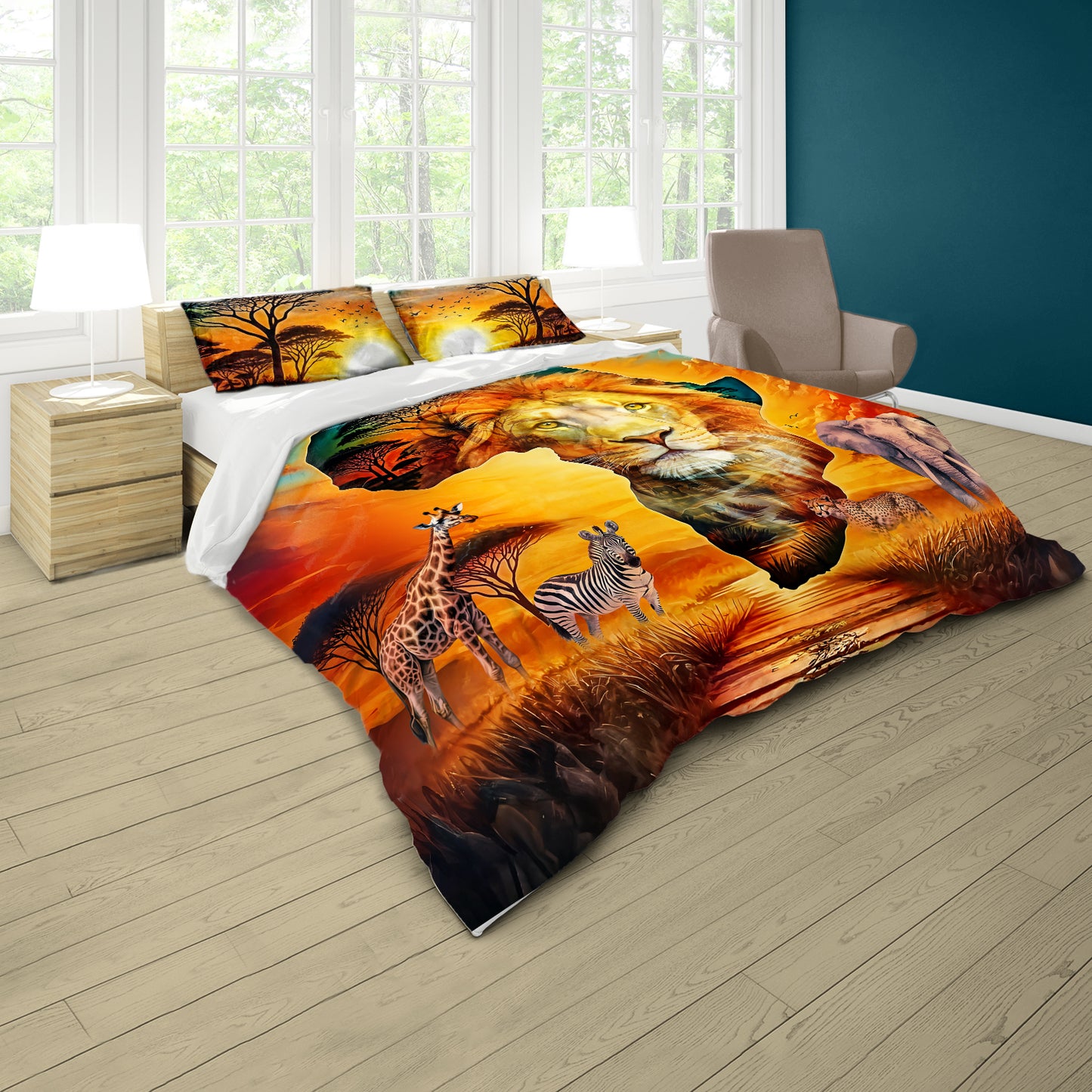 Wildlife Africa’s Golden King Duvet Cover Set