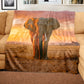 Wildlife African Elephant Light Weight Fleece Blanket