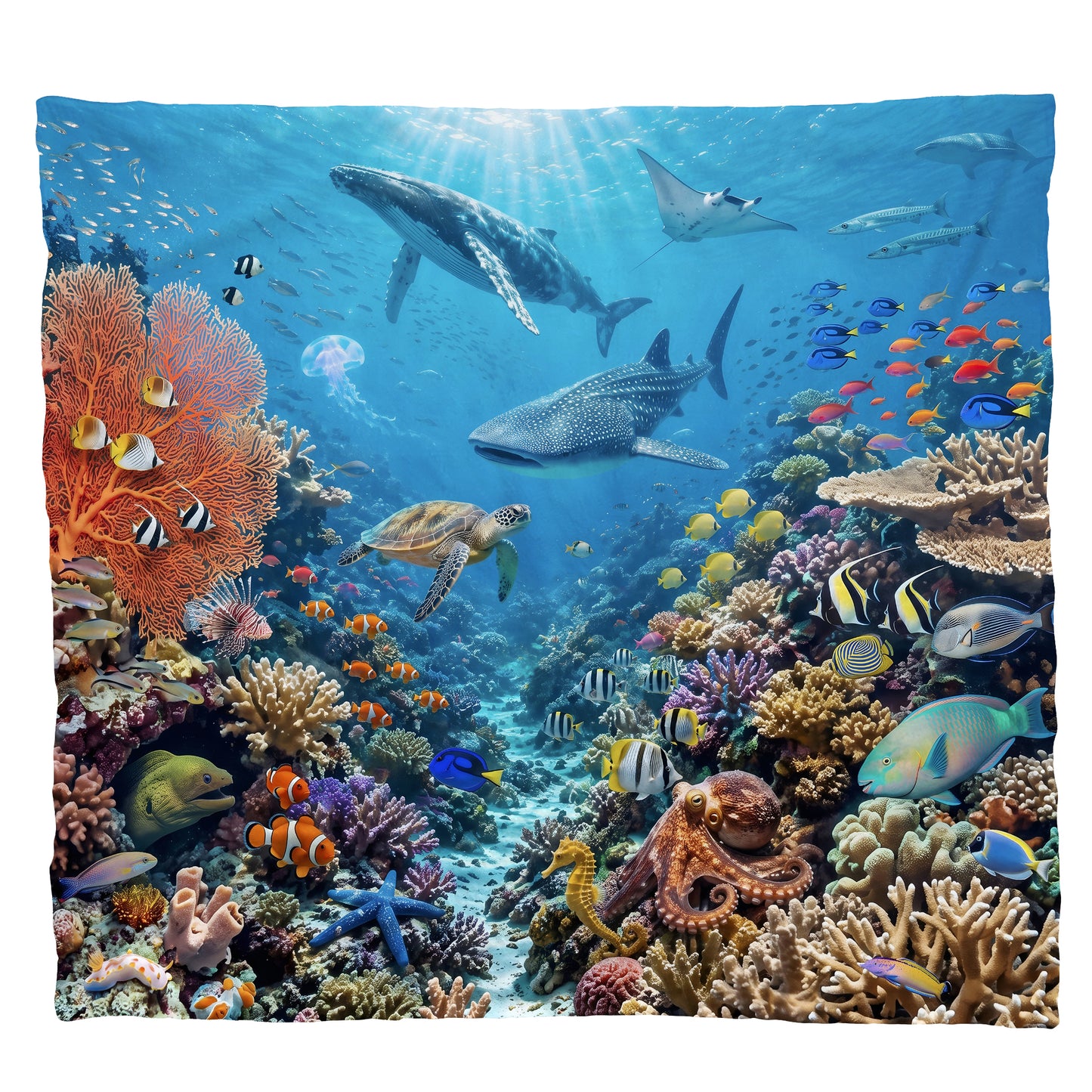 Wildlife Beneath the Ocean Light Weight Fleece Blanket