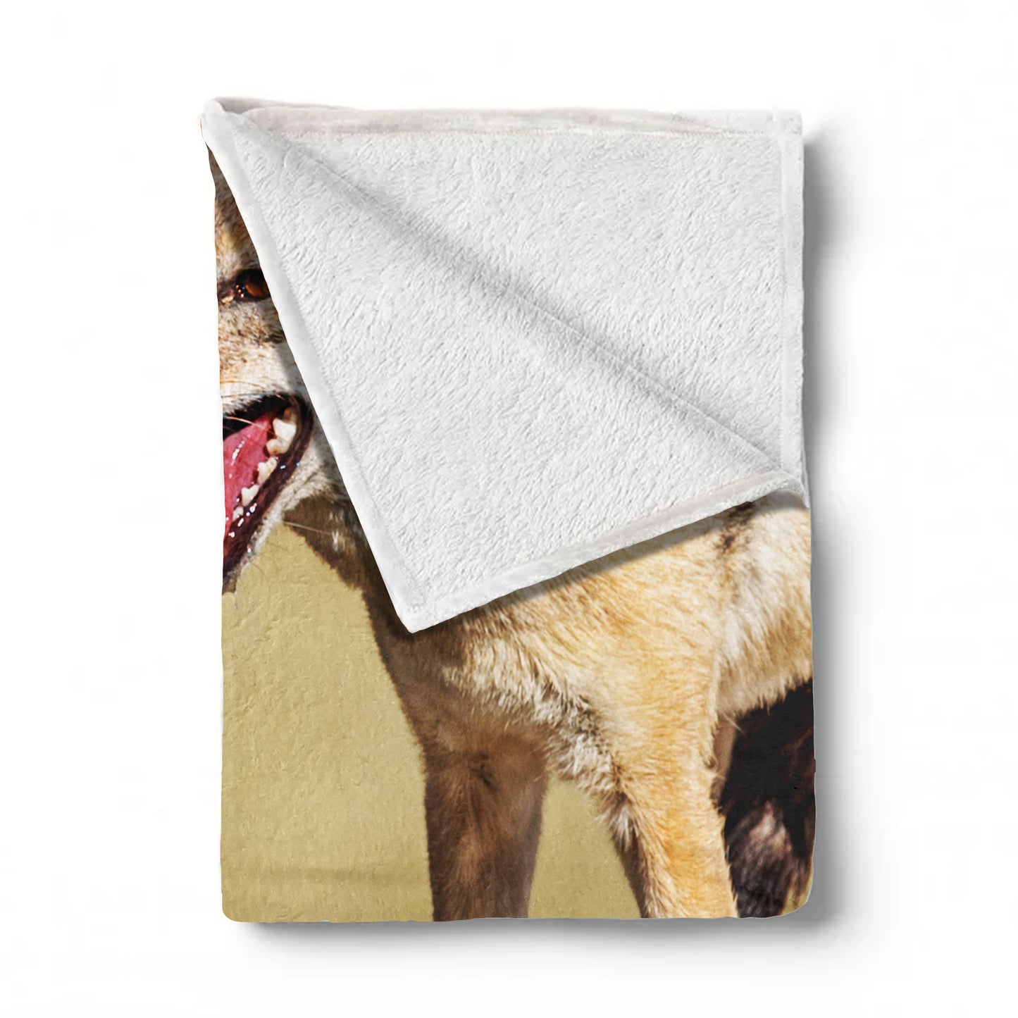 Wildlife Blacked Backed Jackal At Waterhole Light Weight Fleece Blanket by Fanie Heymans