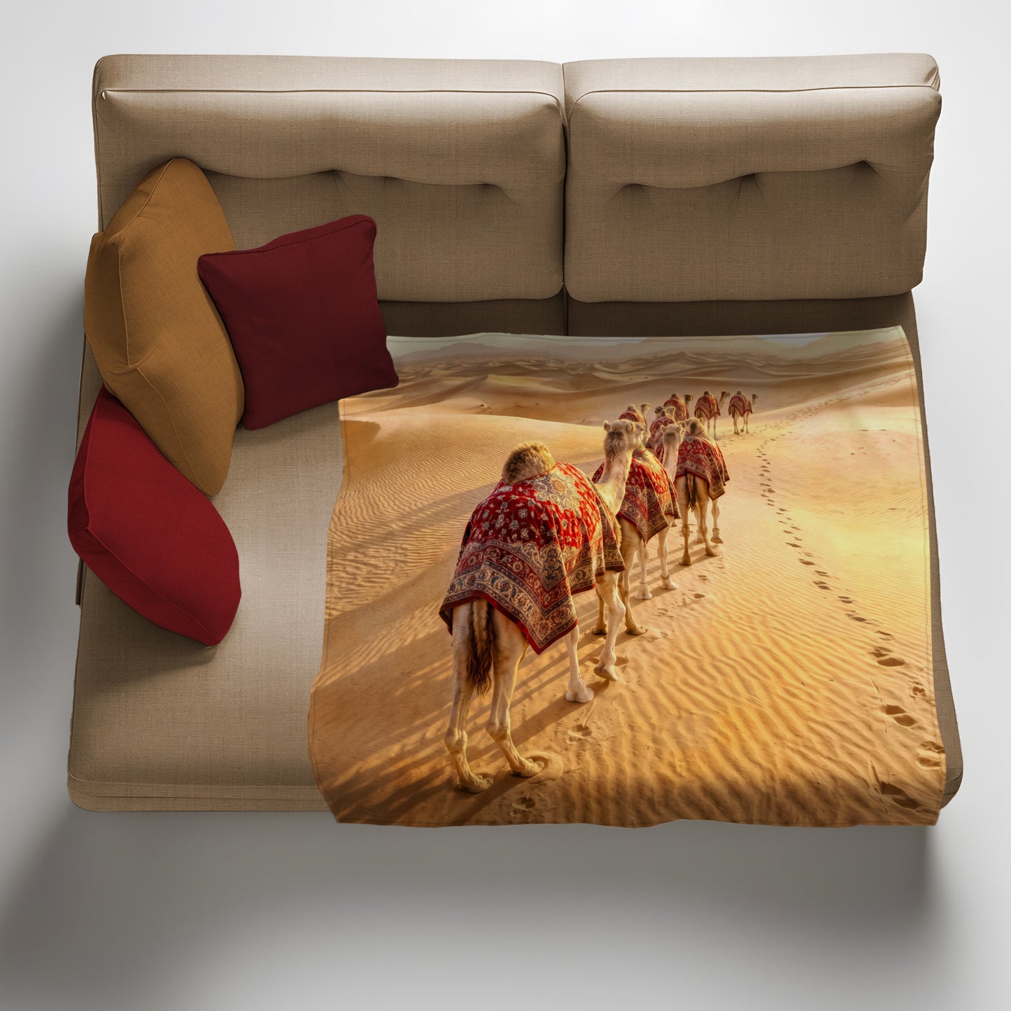 Wildlife Camel Trek Light Weight Fleece Blanket