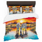 Wildlife Crimson Sunset Zebra Duvet Cover Set
