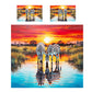 Wildlife Crimson Sunset Zebra Duvet Cover Set