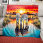 Wildlife Crimson Sunset Zebra Light Weight Fleece Blanket