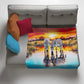 Wildlife Crimson Sunset Zebra Light Weight Fleece Blanket