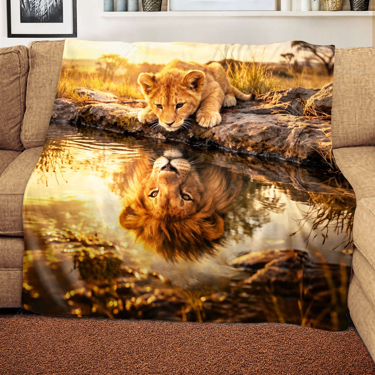 Wildlife Cubs Are Lions Light Weight Fleece Blanket