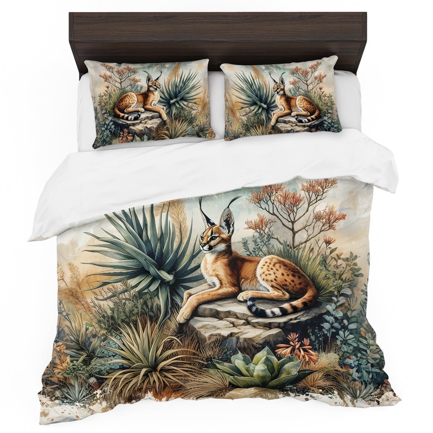 Wildlife Desert Lynx Duvet Cover Set
