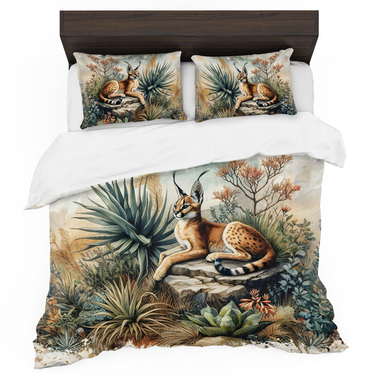 Wildlife Desert Lynx Duvet Cover Set