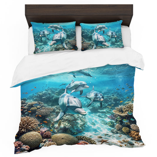Wildlife Dolphin Pod Duvet Cover Set