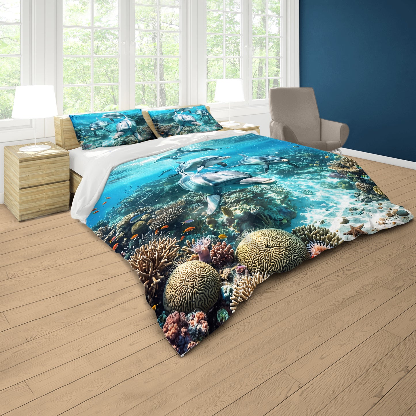 Wildlife Dolphin Pod Duvet Cover Set