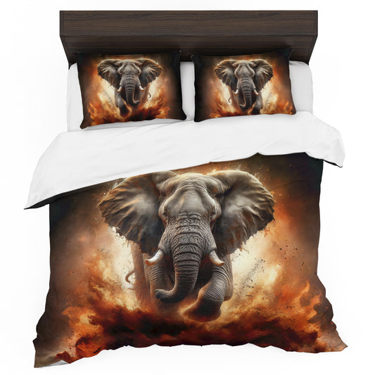 Wildlife Elephant Bull Duvet Cover Set