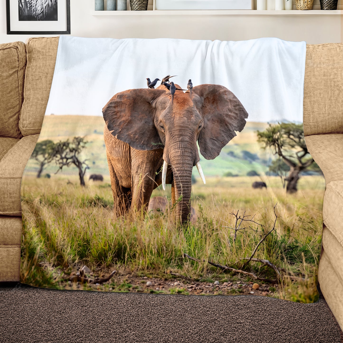 Wildlife Elephant Light Weight Fleece Blanket