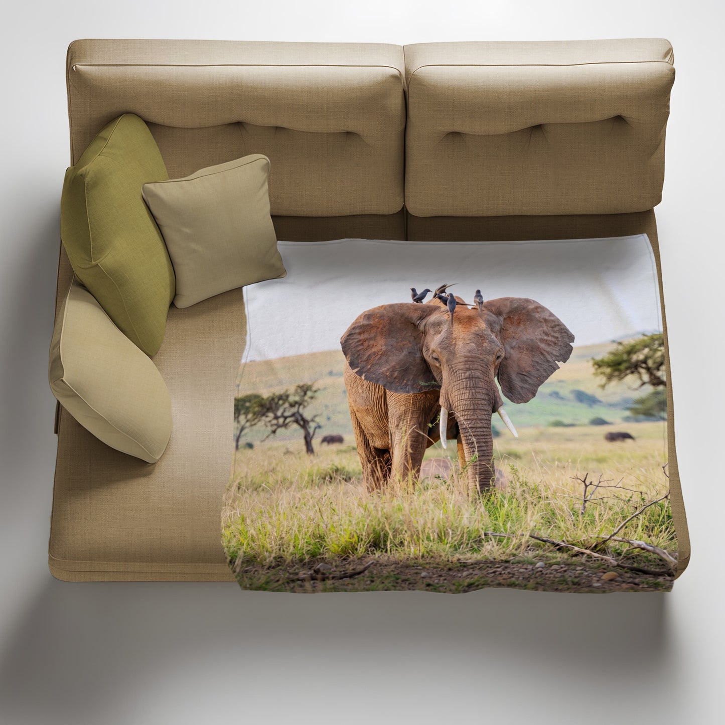 Wildlife Elephant Light Weight Fleece Blanket