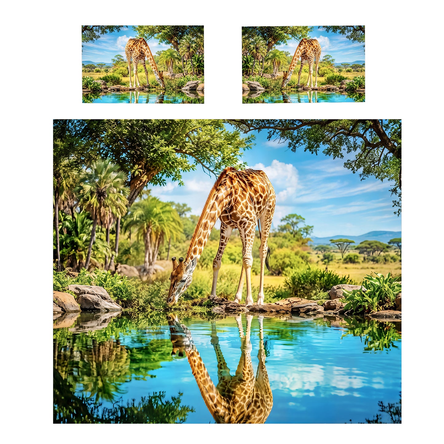 Wildlife Giraffe Oasis Duvet Cover Set