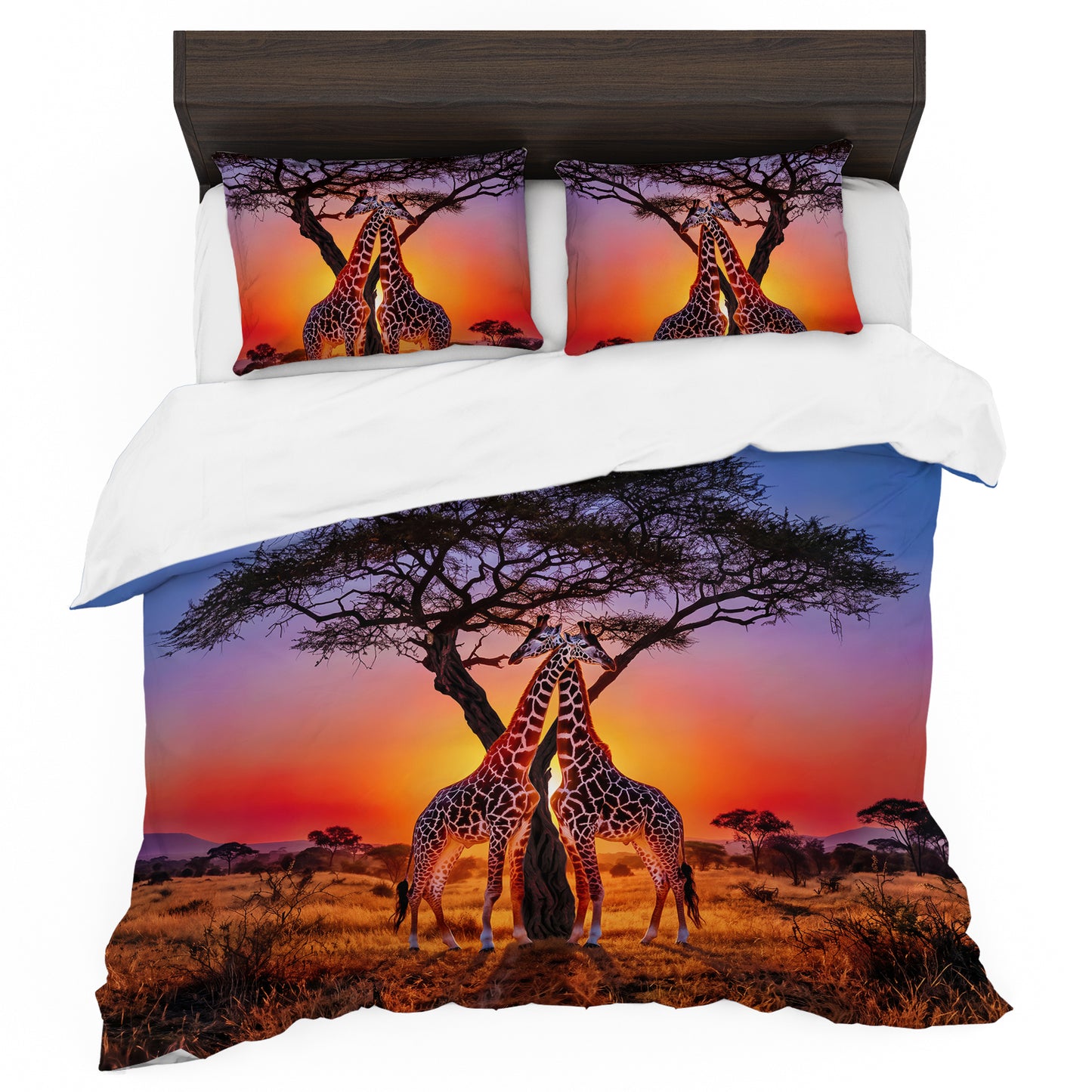 Wildlife Giraffe Pair Duvet Cover Set